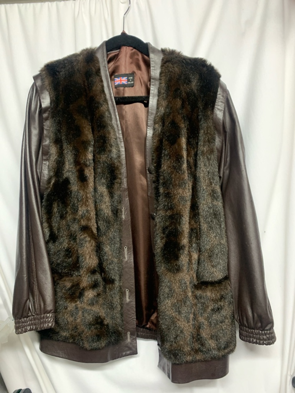 Vintage 1980 Adolf Schumann/ Lilli Ann Faux Fur and Leather Jacket